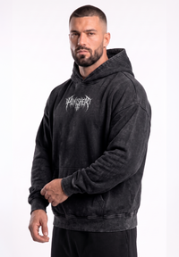 Poleron oversize acid wash The punisher 1990 / Black vintage