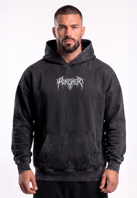 Poleron oversize acid wash The punisher 1990 / Black vintage