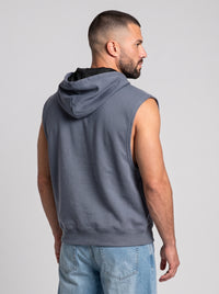 Polerón Musculosa con Capucha lisa Premium | steel gray