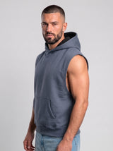 Polerón Musculosa con Capucha lisa Premium | steel gray