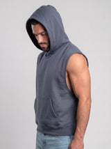 Polerón Musculosa con Capucha lisa Premium | steel gray