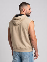 Polerón Musculosa con Capucha lisa Premium | Sand