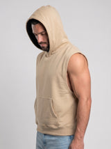 Polerón Musculosa con Capucha lisa Premium | Sand
