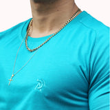 Polera slim fit aress x ademan turquesa