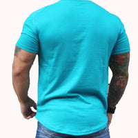 Polera slim fit aress x ademan turquesa