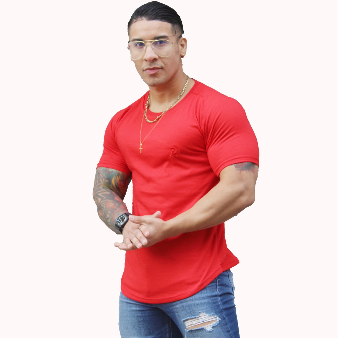 Polera slim fit aress x ademan rojo