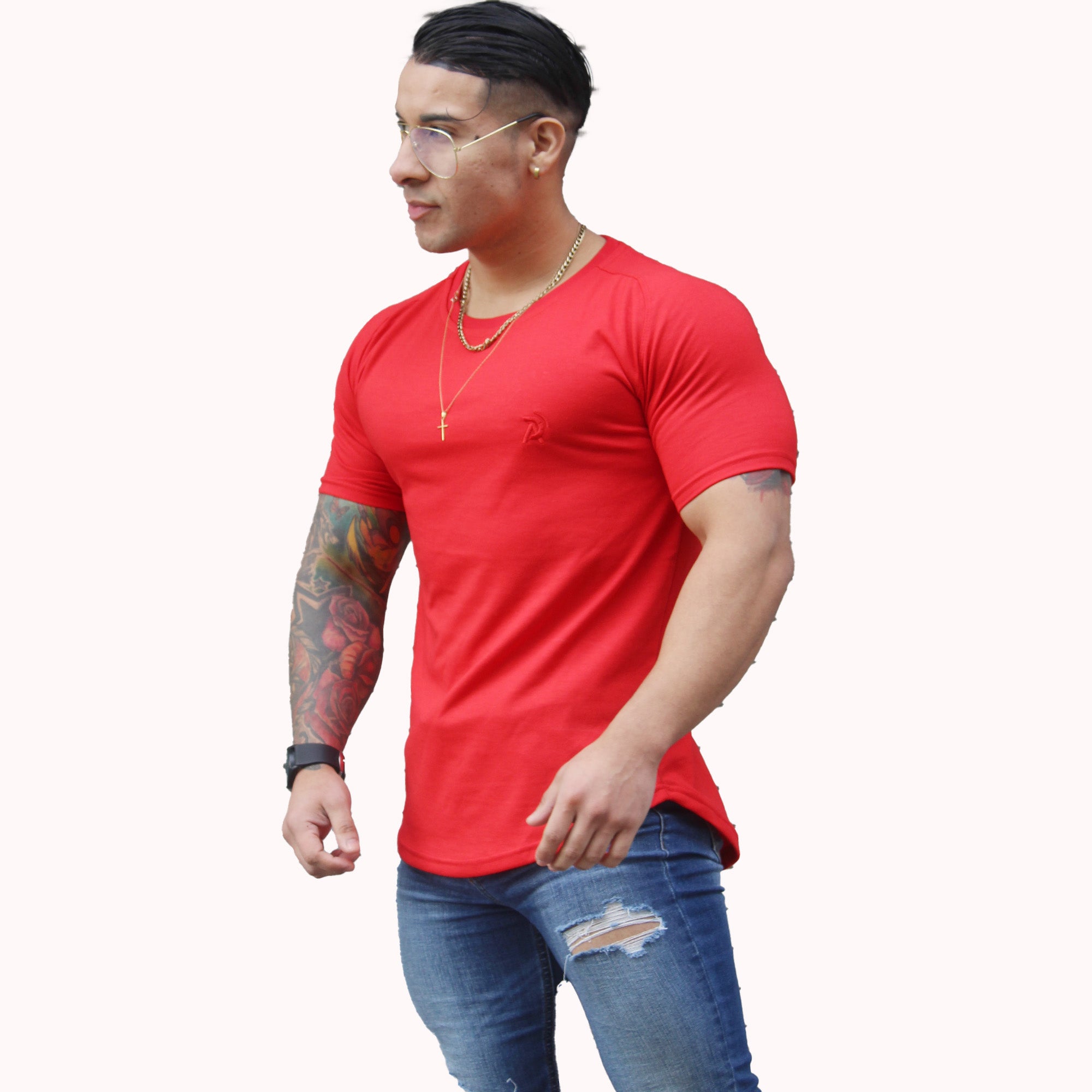 Polera slim fit aress x ademan rojo