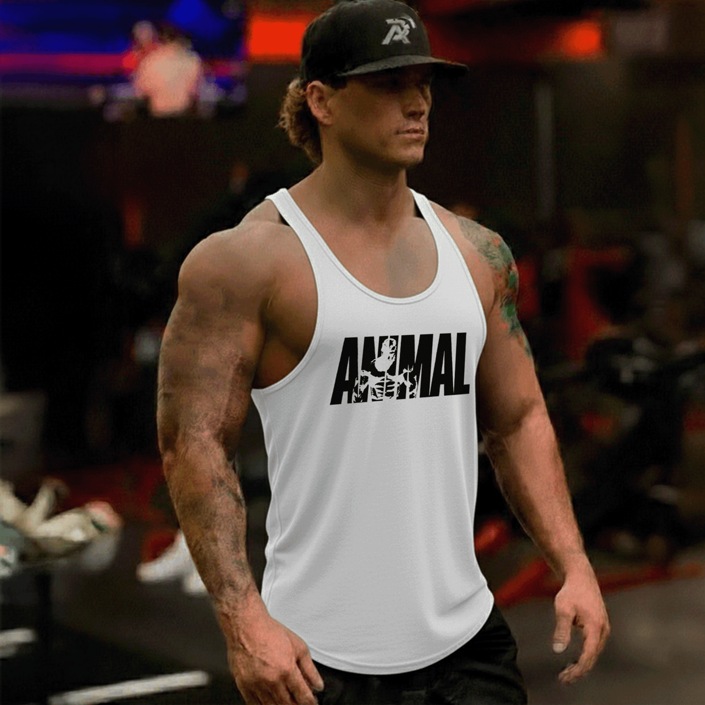 polera musculosa tirante animal blanco