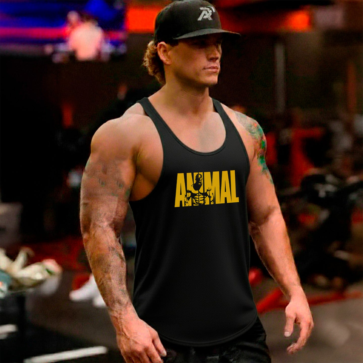 polera musculosa tirante animal negro
