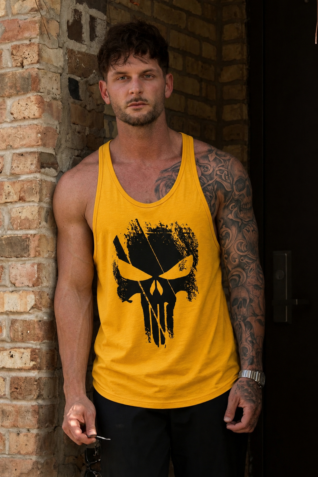 Polera Musculosa Tirante Punisher – Amarillo