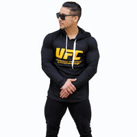 Polera Long Fit Capucha UFC negro