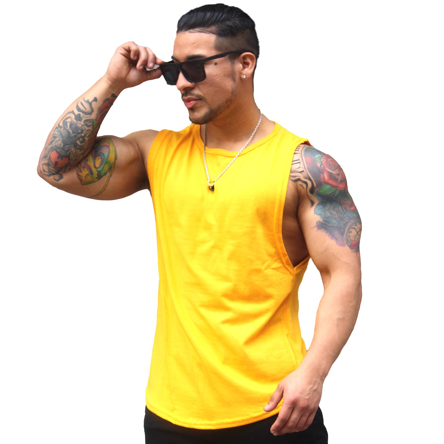 Polera musculosa lisa cuello redondo - Amarillo