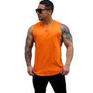 Polera musculosa lisa cuello redondo - Naranja