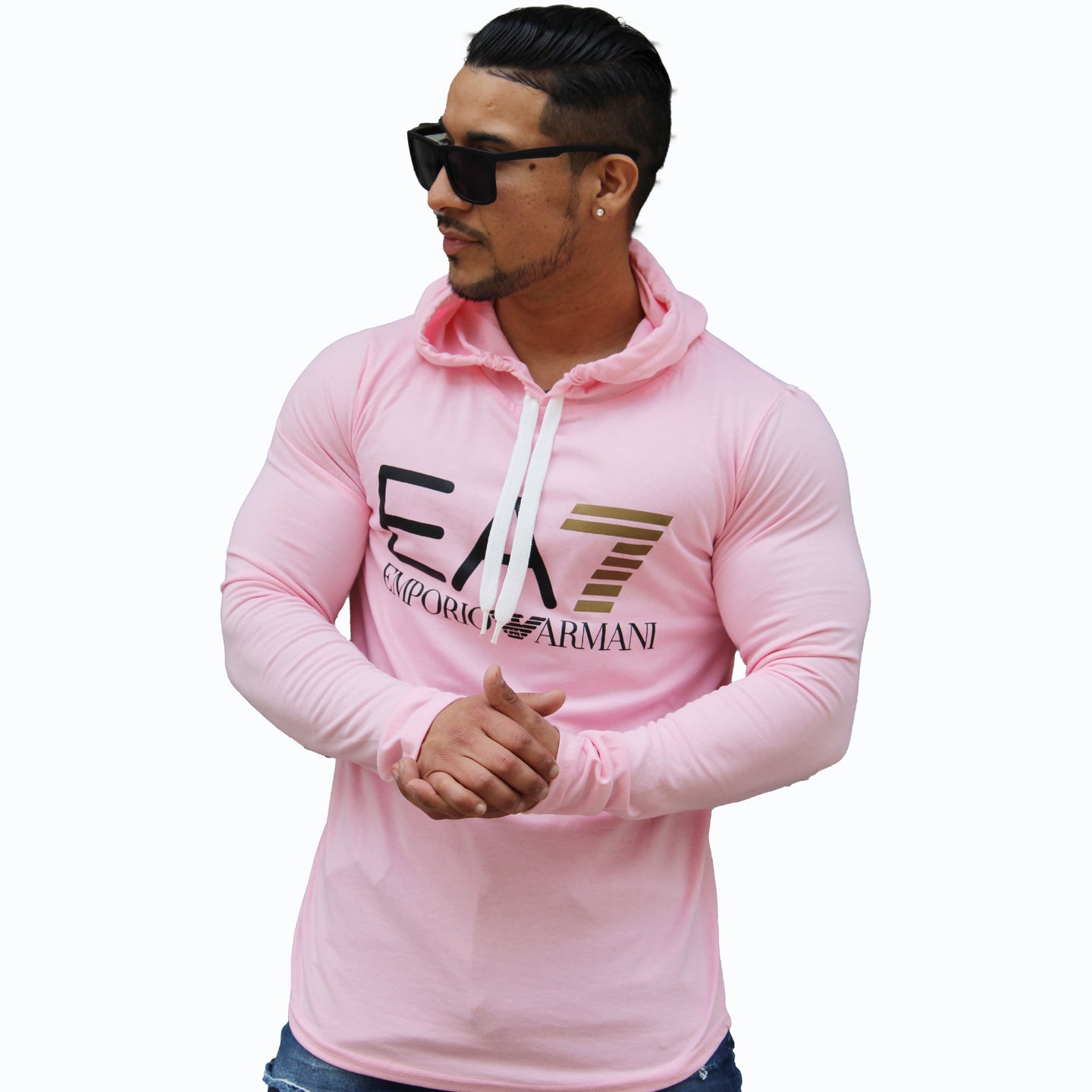 Polera Long Fit Capucha Emporio palo rosa