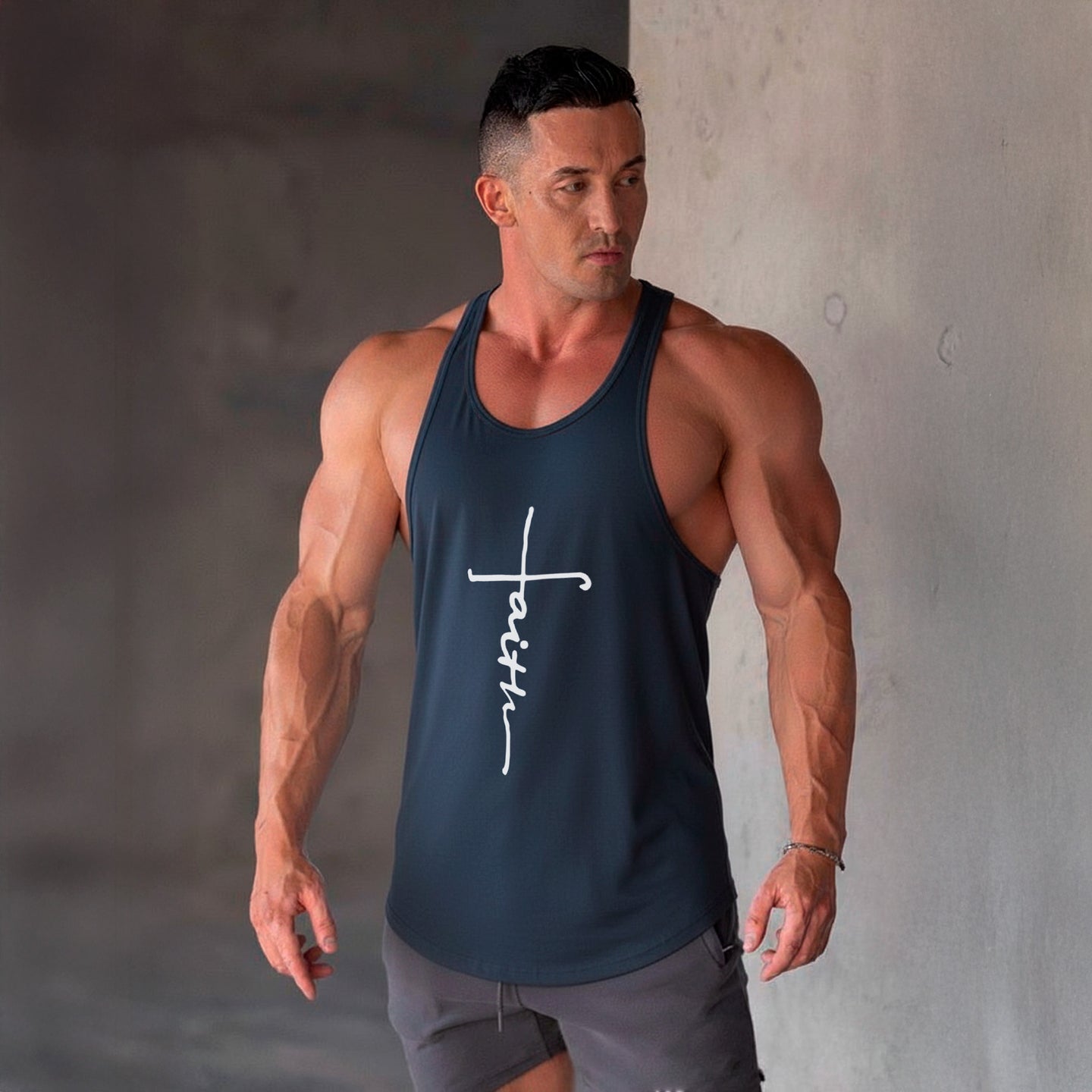 polera musculosa tirante faith azul marino