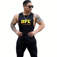 Polera musculosa cuello redondo UFC negro