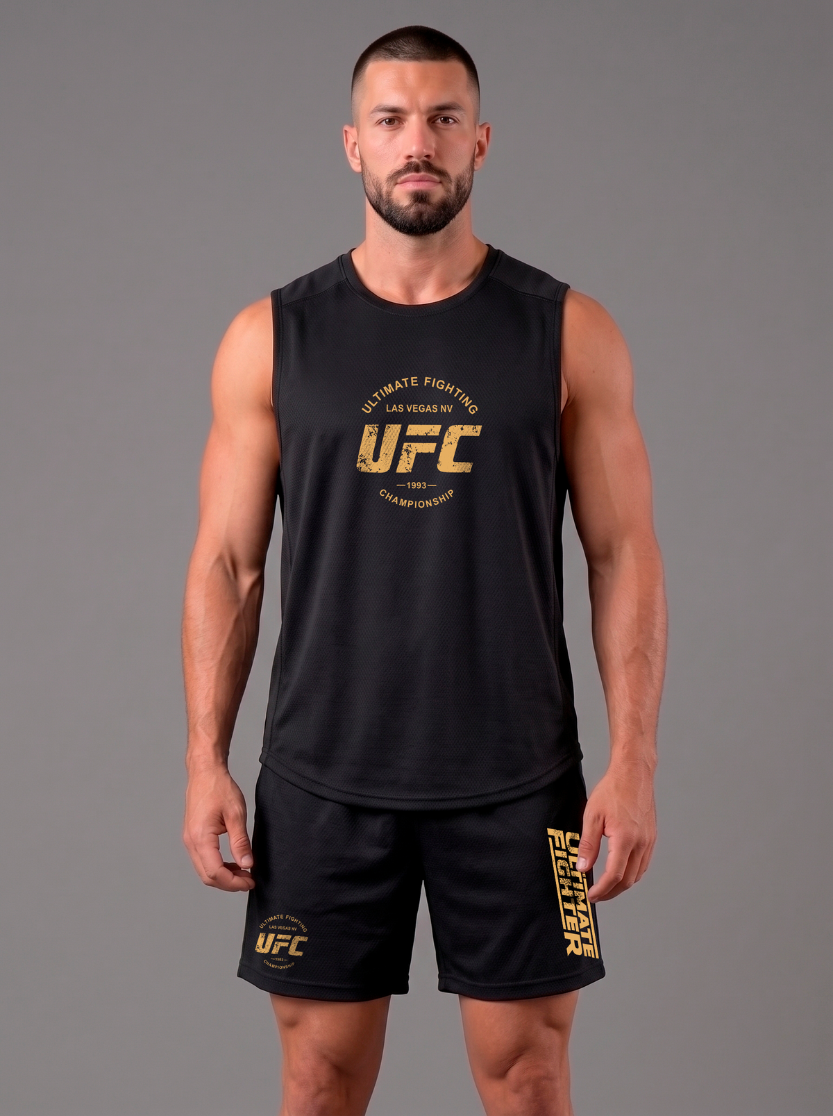 Polera Musculosa Dri-Fit Panal Black | UFC 1993