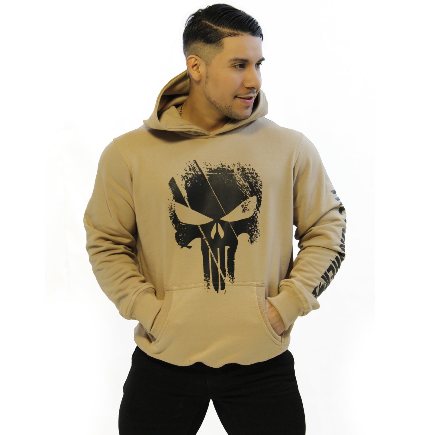 Poleron canguro the punisher beige