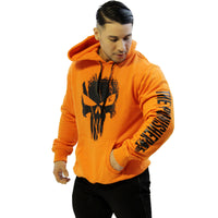 Poleron canguro the punisher naranja