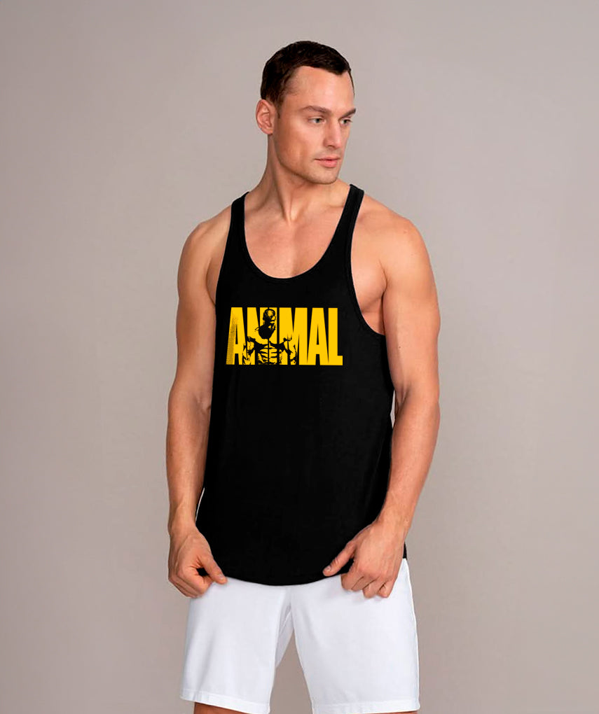 polera musculosa tirante animal negro