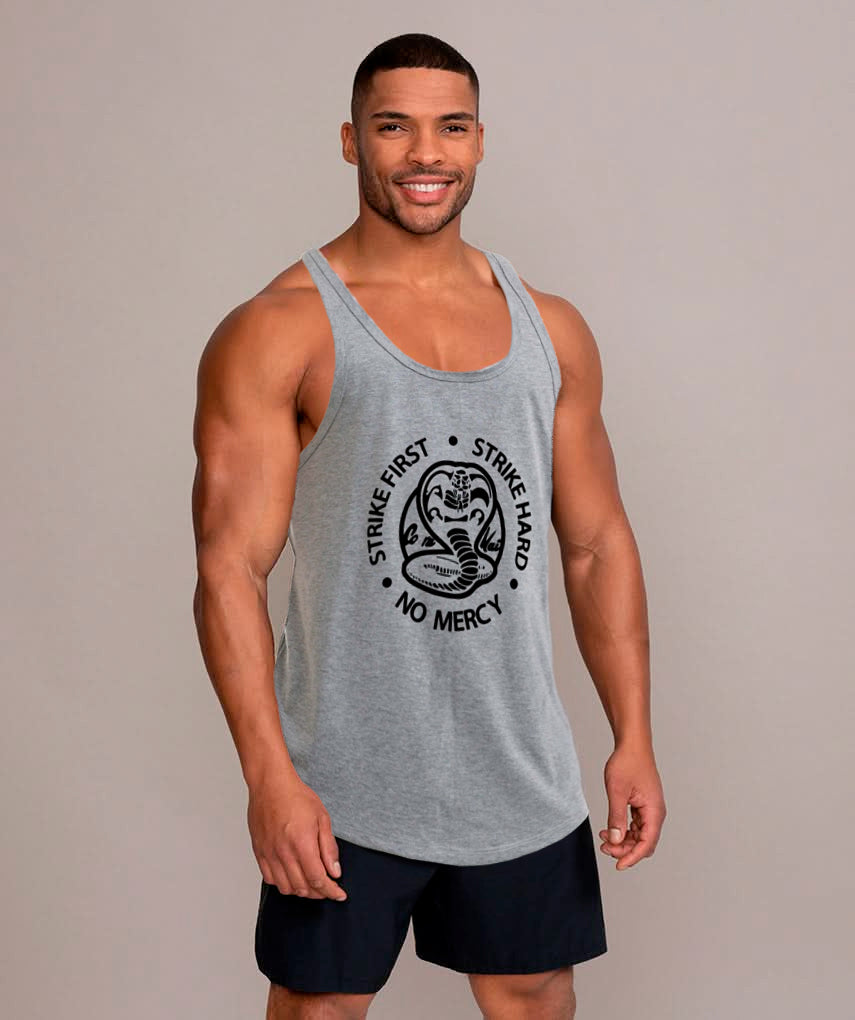 polera musculosa tirante cobra kai gris