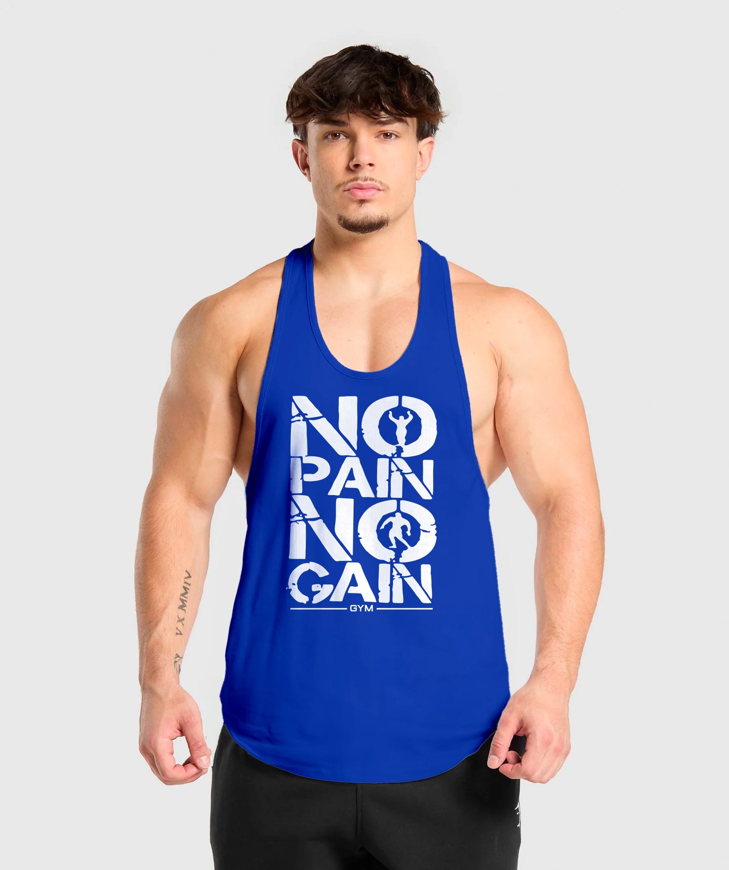 polera musculosa tirante nopain nogain azul rey
