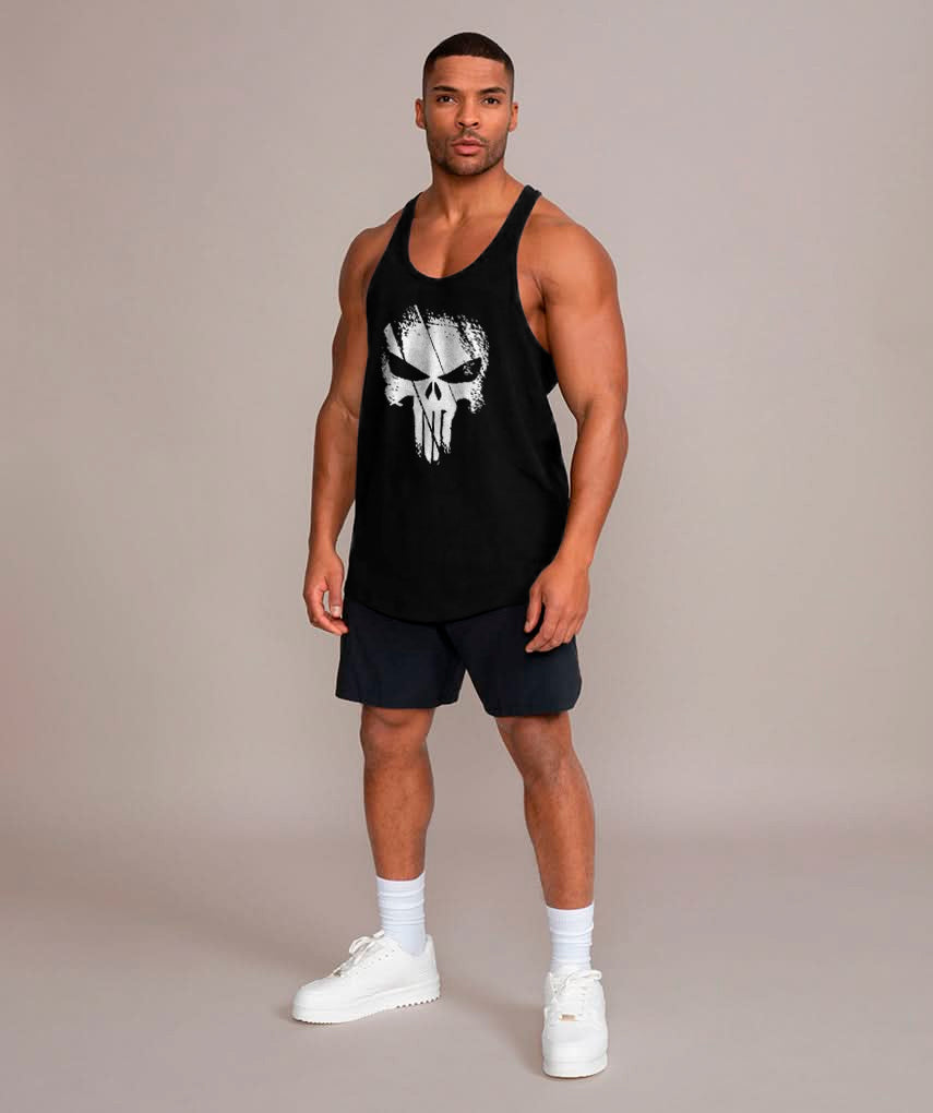 polera musculosa tirante the punisher negro
