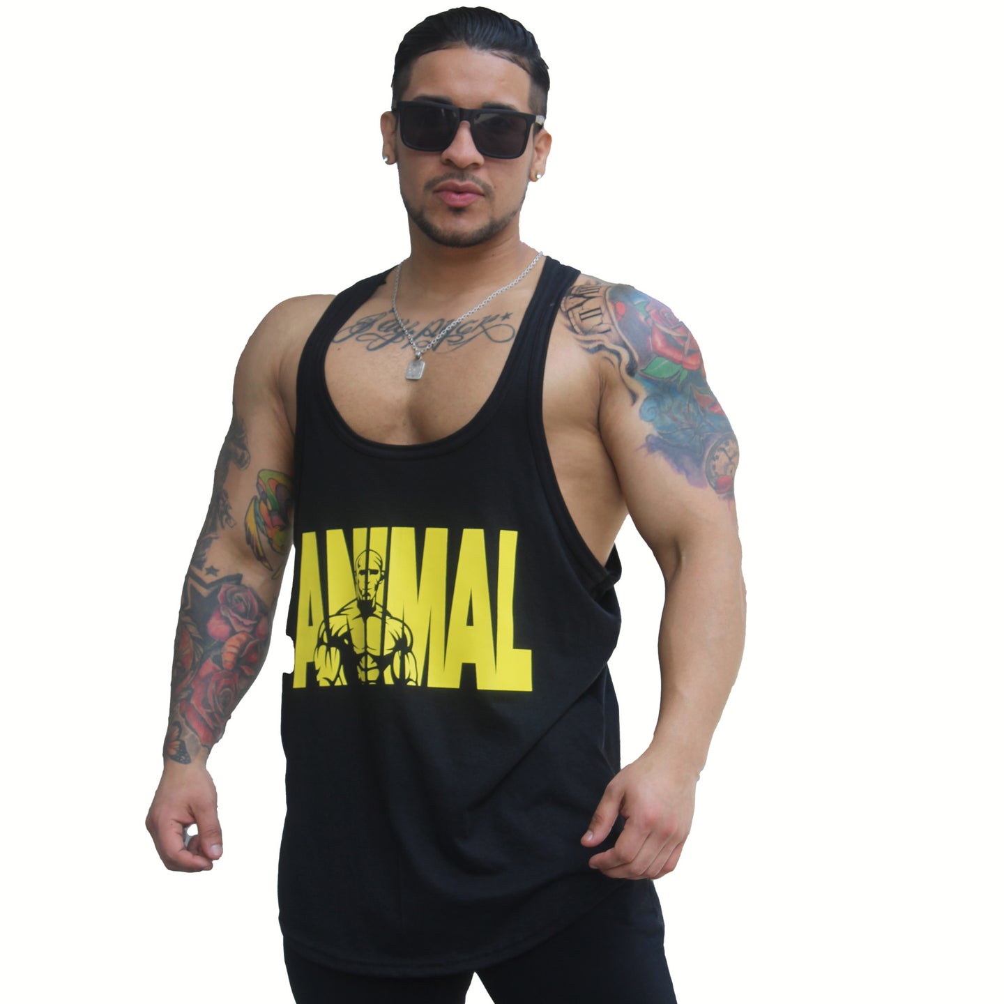 polera musculosa tirante animal negro