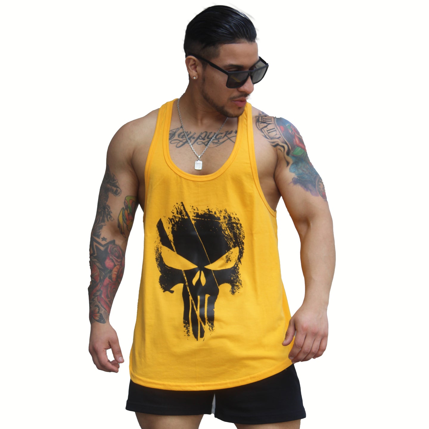 polera musculosa tirante the punisher amarillo