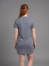 Vestido Polera Básico de Manga Corta para Mujer | gris