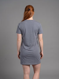 Vestido Polera Básico de Manga Corta para Mujer | gris
