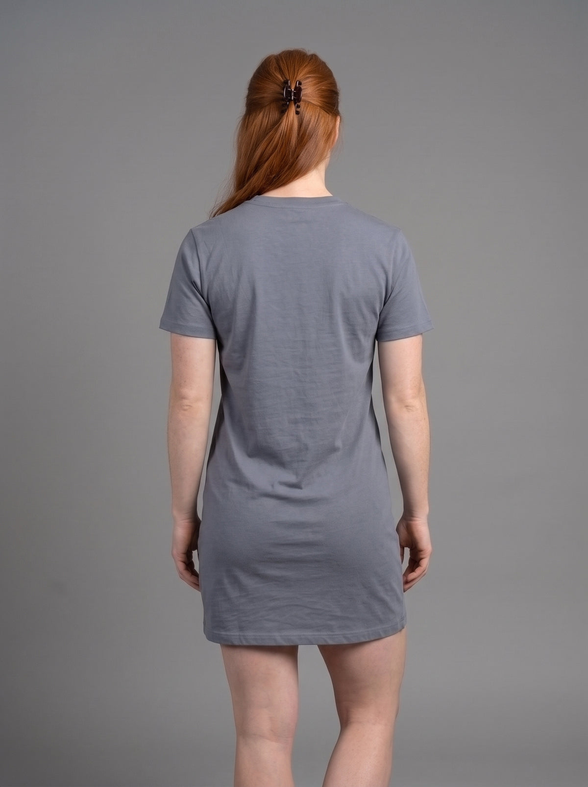 Vestido Polera Básico de Manga Corta para Mujer | gris