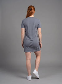 Vestido Polera Básico de Manga Corta para Mujer | gris