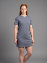 Vestido Polera Básico de Manga Corta para Mujer | gris