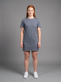Vestido Polera Básico de Manga Corta para Mujer | gris