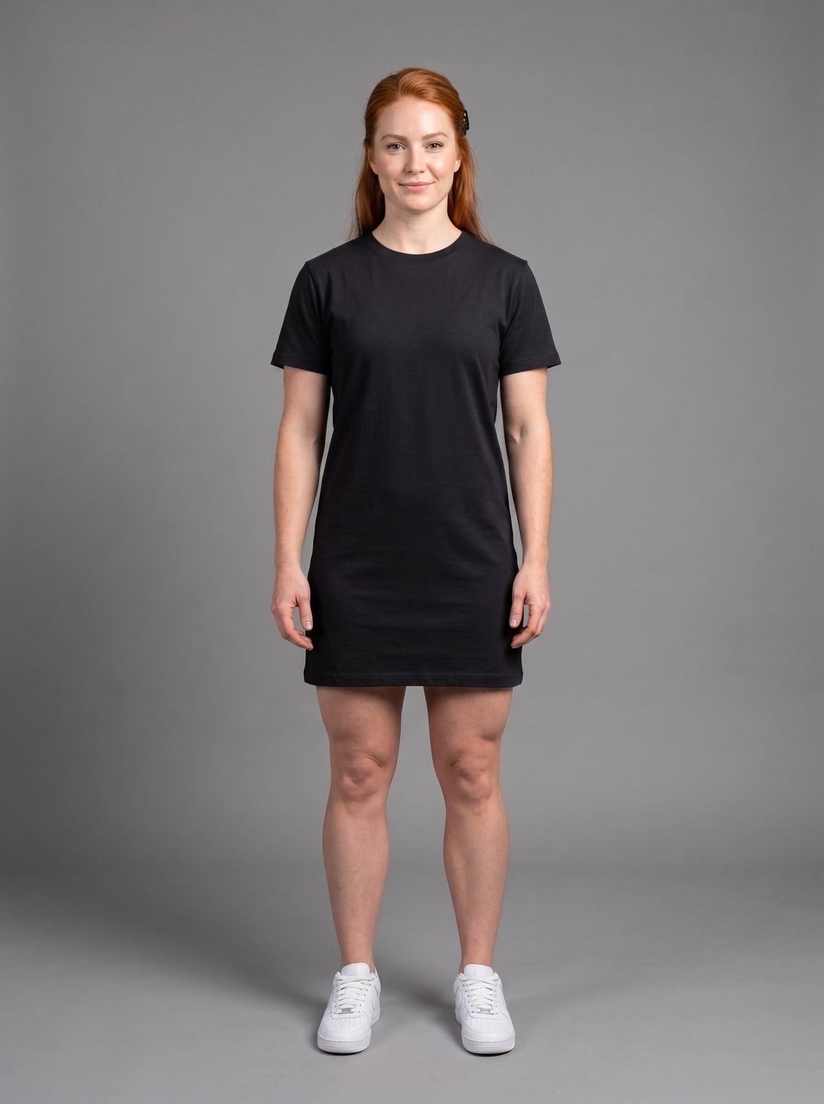 Vestido Polera Básico de Manga Corta para Mujer | Negro