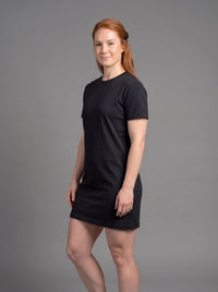 Vestido Polera Básico de Manga Corta para Mujer | Negro