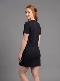 Vestido Polera Básico de Manga Corta para Mujer | Negro