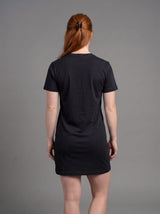 Vestido Polera Básico cuello V de Manga Corta para Mujer / Negro