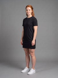 Vestido Polera Básico de Manga Corta para Mujer | Negro