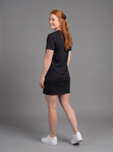 Vestido Polera Básico cuello V de Manga Corta para Mujer / Negro