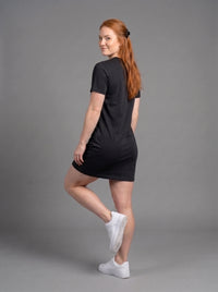 Vestido Polera Básico de Manga Corta para Mujer | Negro