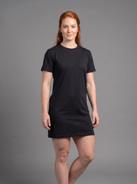 Vestido Polera Básico de Manga Corta para Mujer | Negro