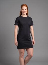 Vestido Polera Básico de Manga Corta para Mujer | Negro