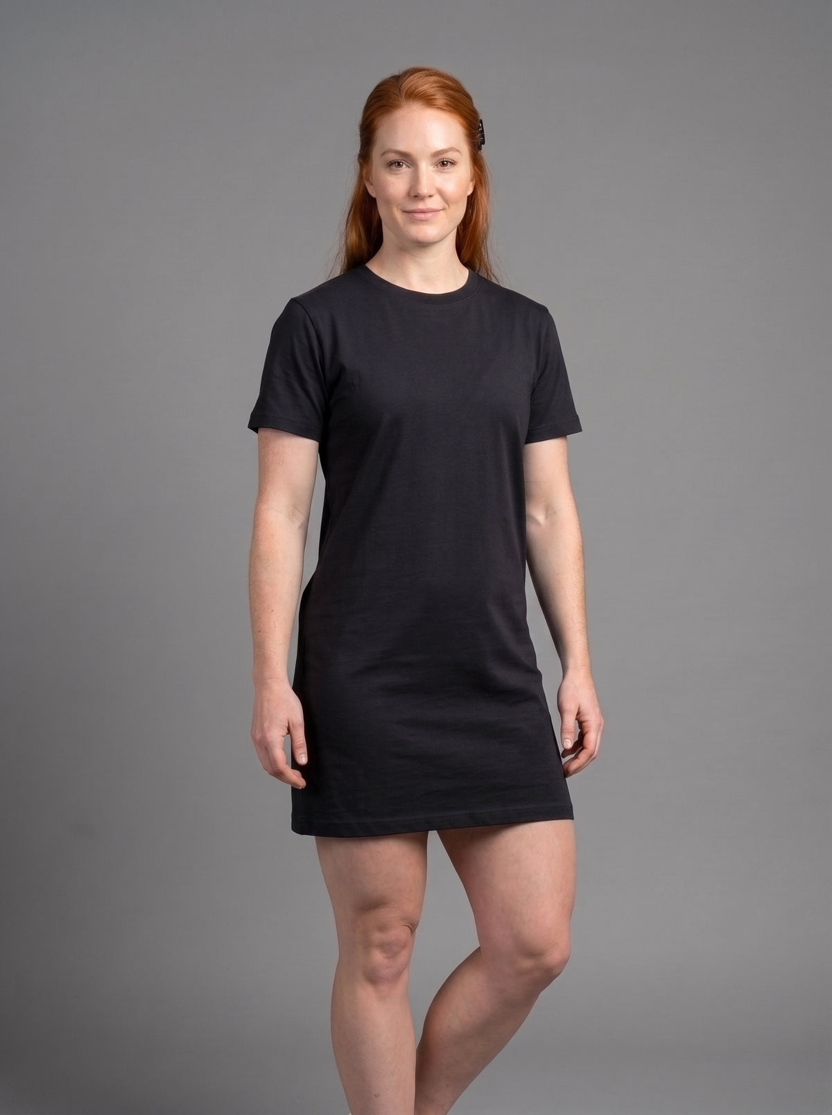 Vestido Polera Básico de Manga Corta para Mujer | Negro